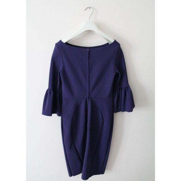 Greta Constantine Nosan Dress Purple Bell Sleeves Size Small - Picture 3 of 8